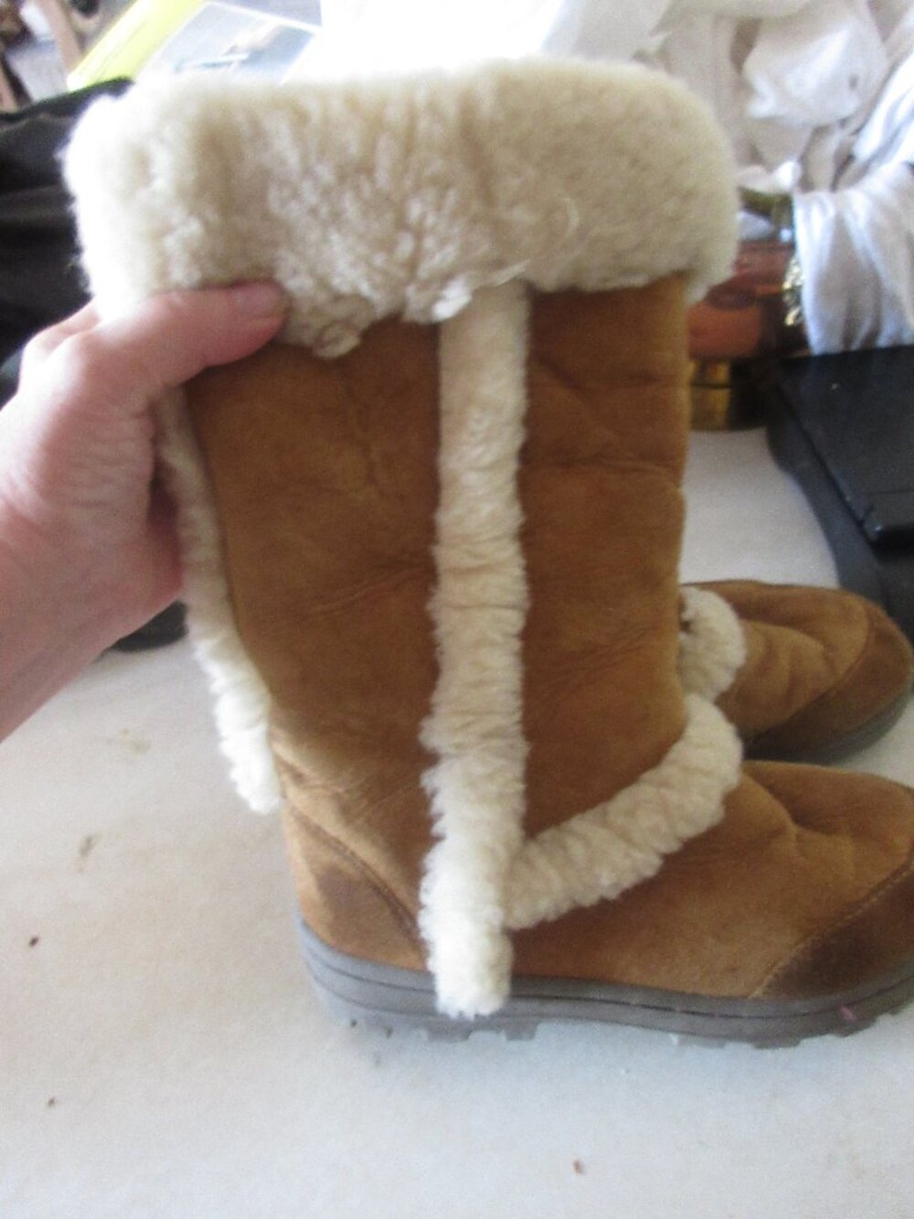 Genuine EMU Australia SHEEPSKIN BOOTS Tan Suede Women’s 7 Shearling